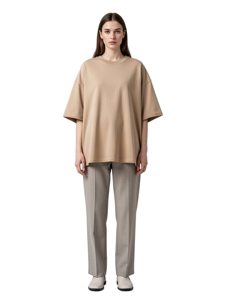 Model wearing Sand Daily Tee
