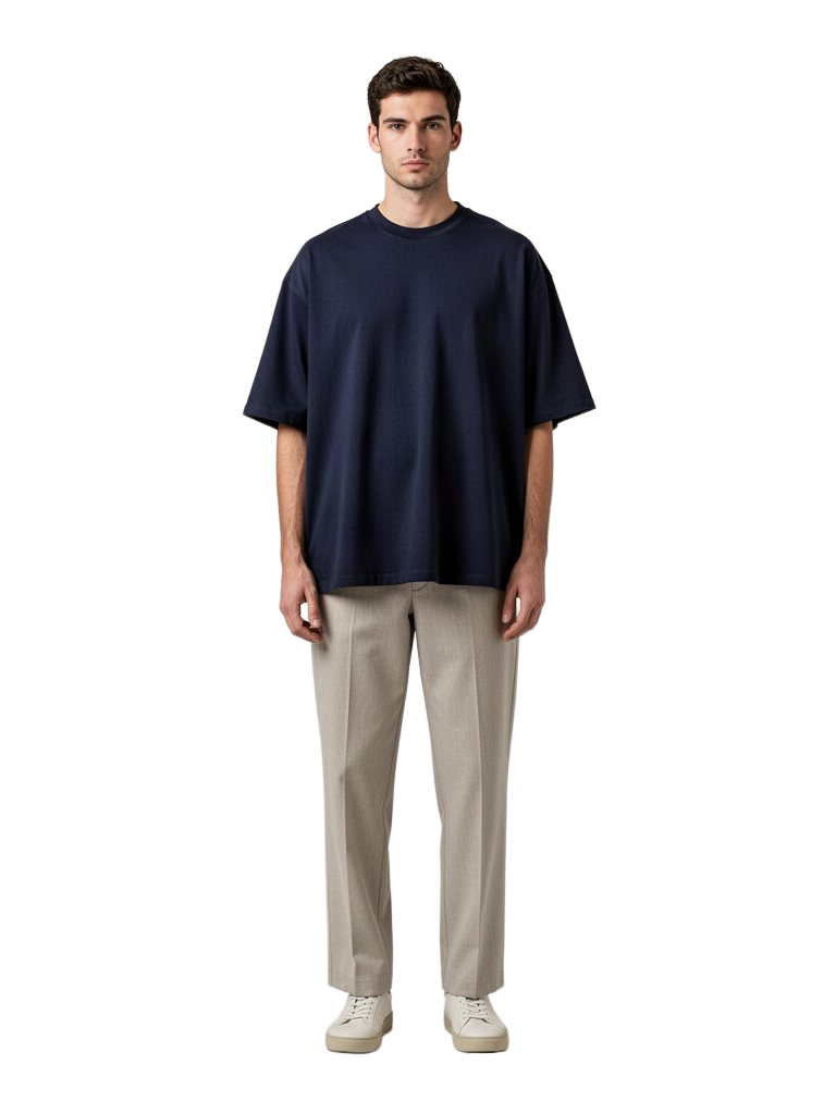 Model wearing Navy Daily Tee