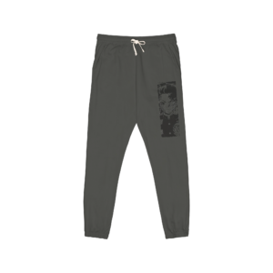 Distressed Map Patch Sweatpants — Garment-Dyed Fleece Joggers