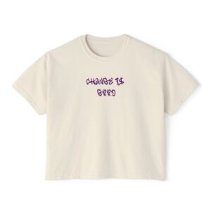 Boxy Tee — “Change Is Good” Cropped Women's Graphic T-Shirt