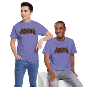 Aeson Street Art Tee — Graffiti Logo & Cyberpunk Masked Character Graphic Shirt